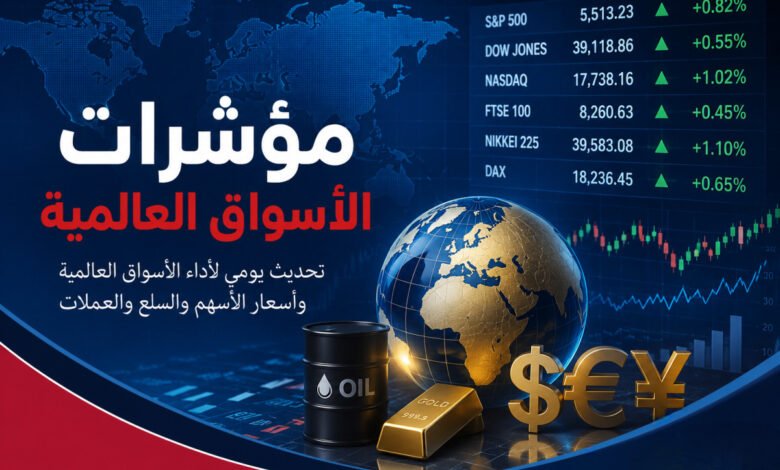 مؤشرات الأسواق العالمية اليوم